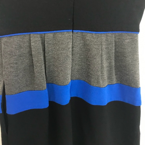 BCBG Maxazria Dress Size 2 EUC  Black Gray Blue color block - Picture 7 of 9